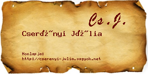 Cserényi Júlia névjegykártya