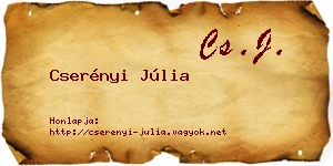 Cserényi Júlia névjegykártya