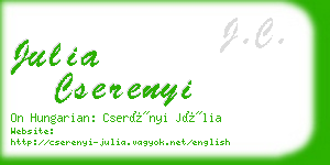 julia cserenyi business card